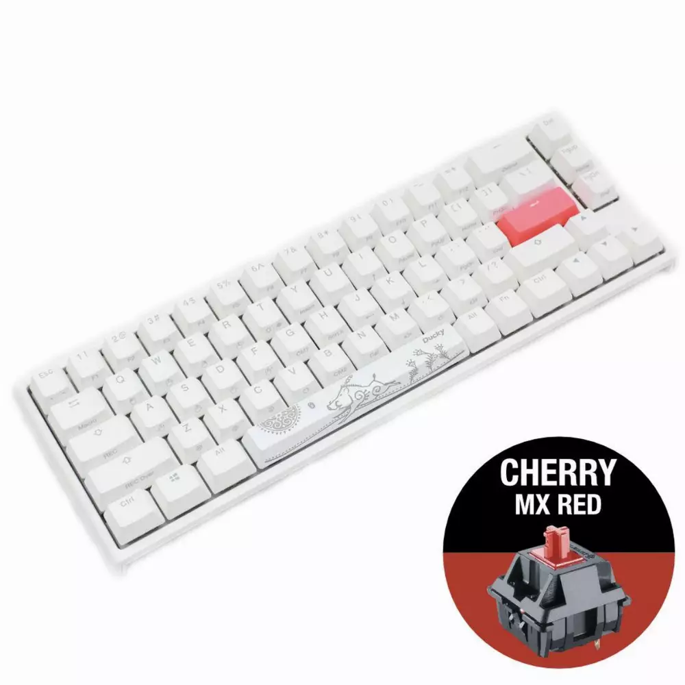 Геймърскa механична клавиатура Ducky One 2 SF White RGB, Cherry MX Red