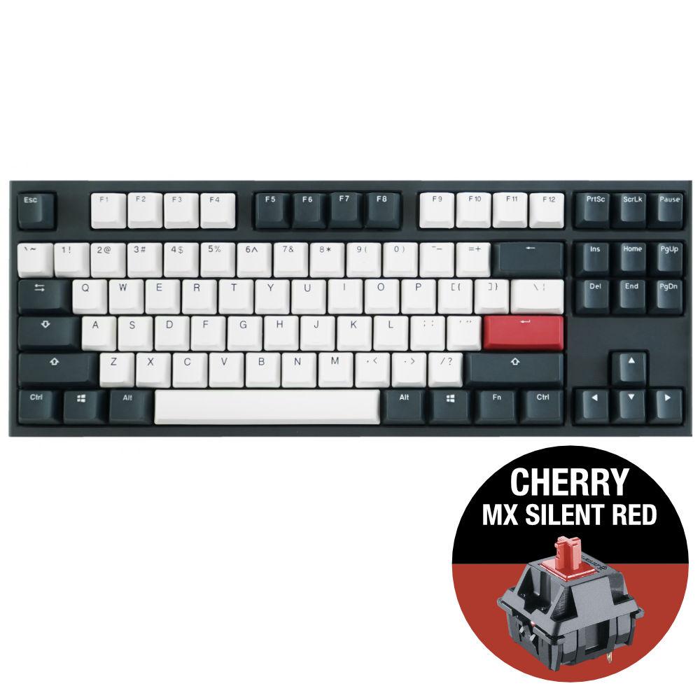 Геймърскa механична клавиатура Ducky One 2 Tuxedo TKL Cherry MX Silent Red