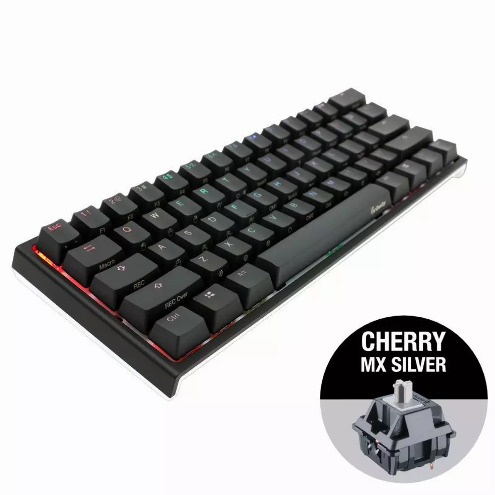 Геймърскa механична клавиатура Ducky One 2 Mini V2 RGB, Cherry MX Silver