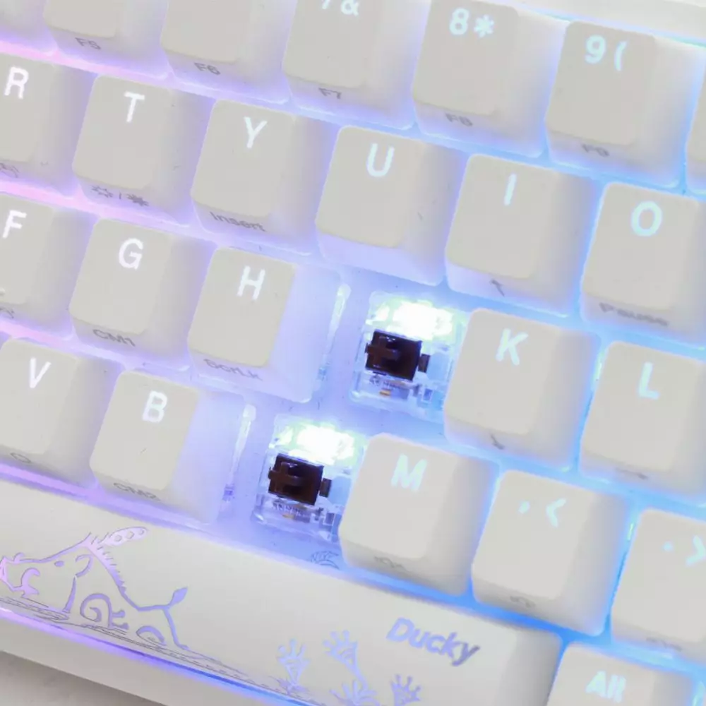 Геймърскa механична клавиатура Ducky One 2 Mini V2 White RGB, Cherry MX Brown