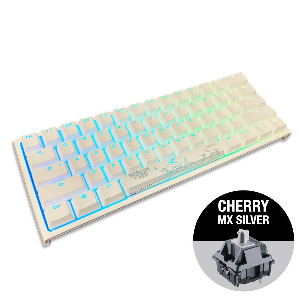 Геймърскa механична клавиатура Ducky One 2 Mini V2 White RGB Cherry MX Silver