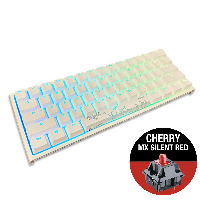 Геймърскa механична клавиатура Ducky One 2 Mini V2 White RGB Cherry MX Silent Red