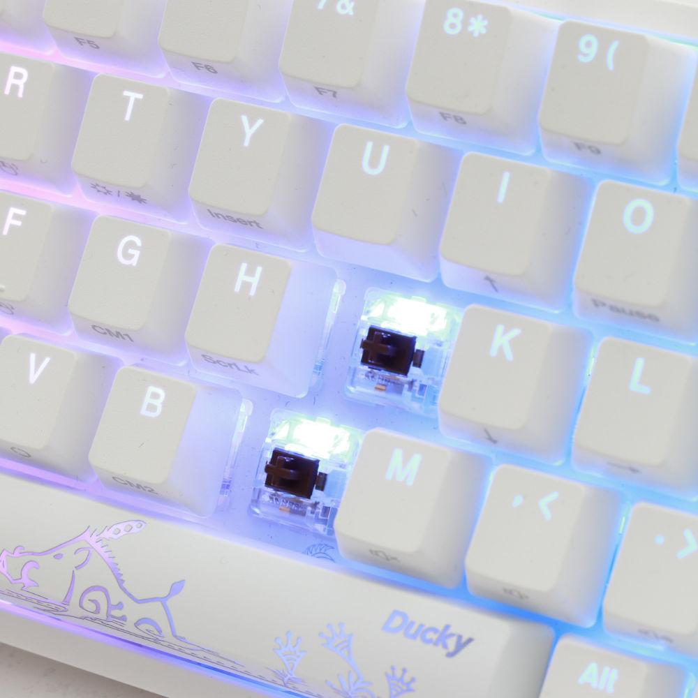 Геймърскa механична клавиатура Ducky One 2 Mini V2 White RGB Cherry MX Silent Red