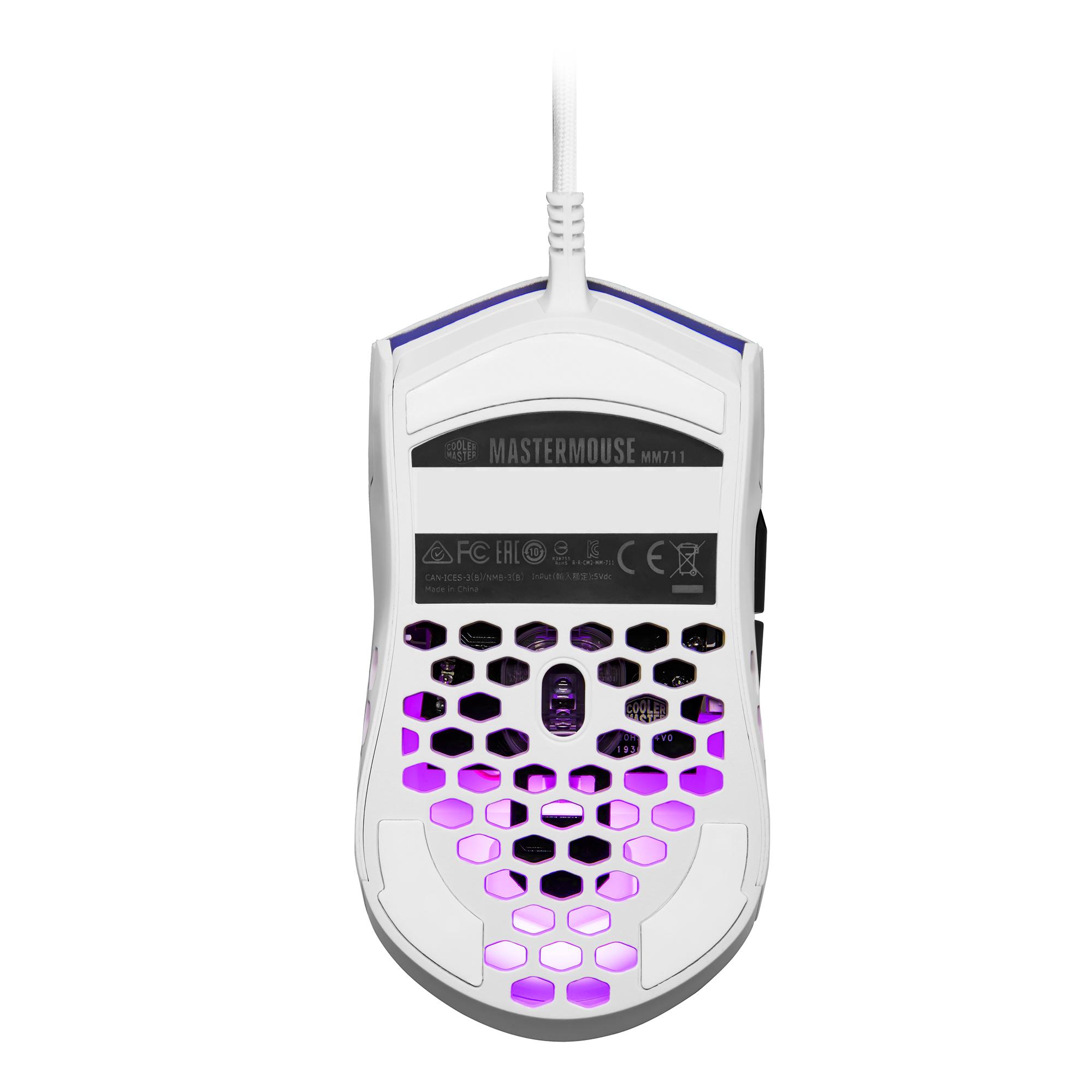 Геймърска мишка Cooler Master MM711 RGB Glossy White