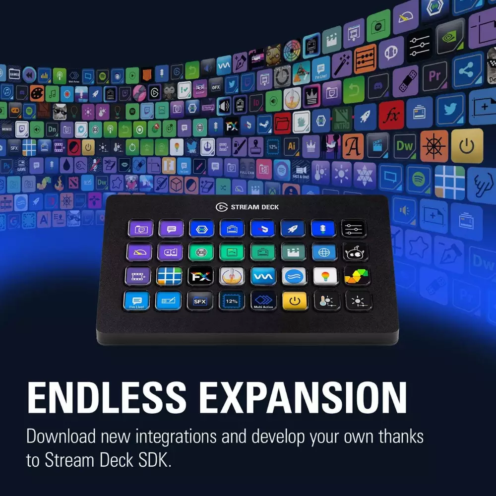 Контролер Elgato Stream Deck, 32 LCD бутона, черен