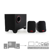 Звукова система Ewent EW3505, 2.1, 2x2.5W, 1x10W Subwoofer, Черна