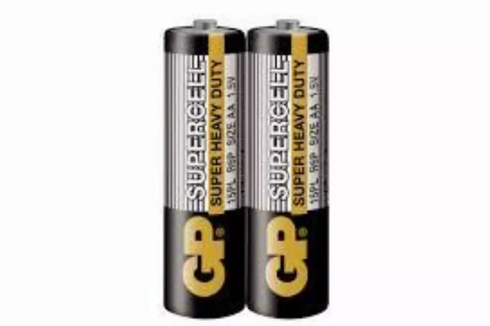 Цинк карбонова батерия GP  SUPERCELL, 15PL-S2, R6, 2 бр. в опаковка / shrink, 1.5V