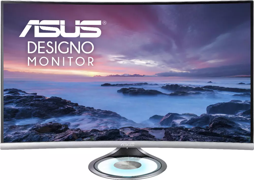 Монитор ASUS Designo Curve MX32VQ 32", 2560x1440, 75Hz, 4ms, 1800R Halo Lighting Base, Audio by Harman Kardon, Flicker Free, Blue Light Filter