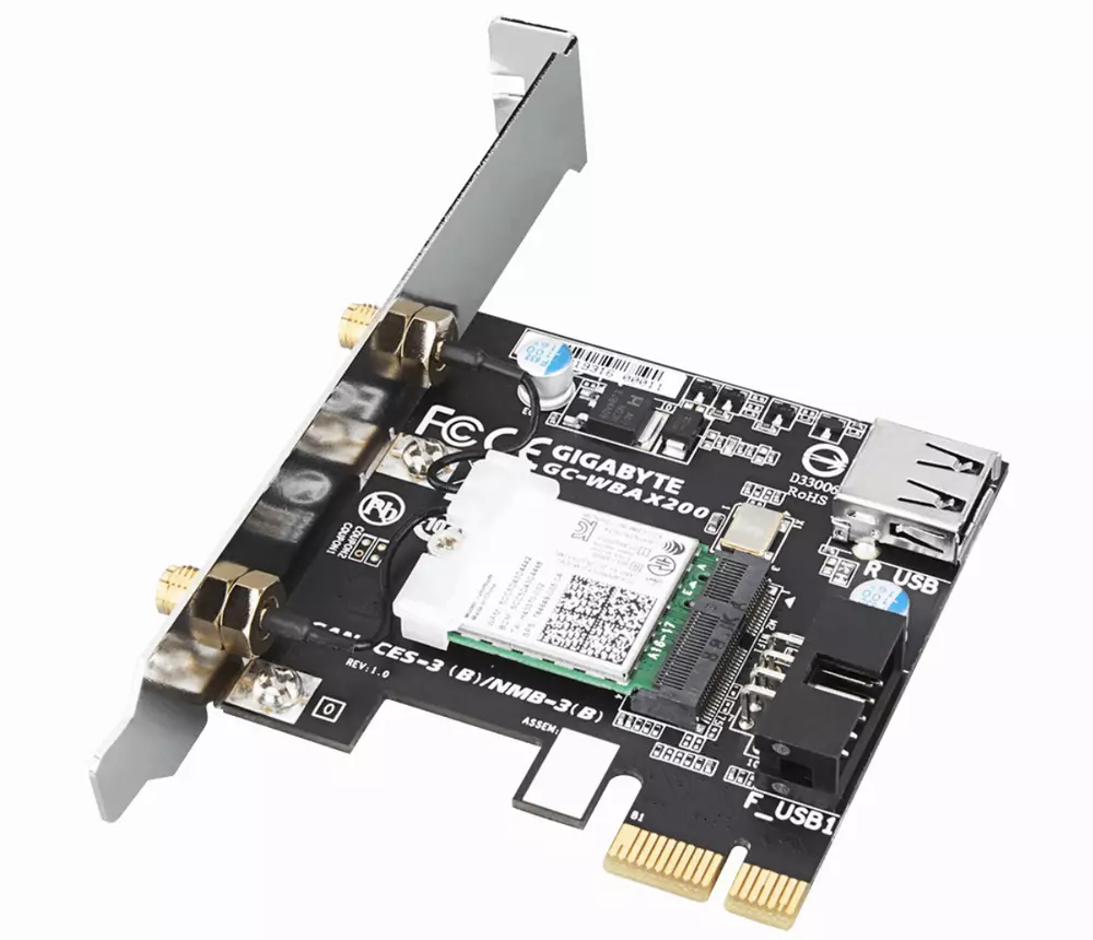 Безжична карта GIGABYTE AORUS X200 Intel&reg; WIFI 6 2x2 802.11ax, Bluetooth 5.0