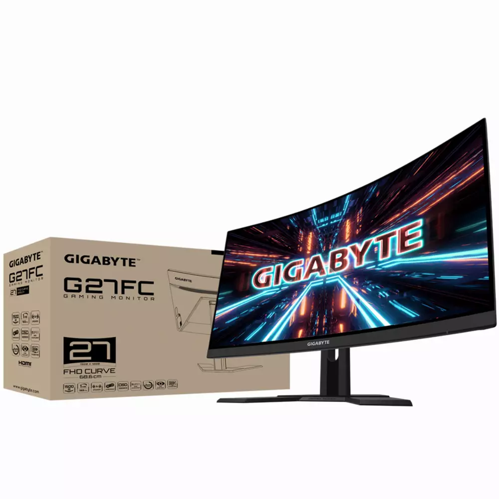 Монитор Gigabyte 27" G27FC-EK, FullHD (1920x1080), Curved VA, 165Hz, 1ms, AMD FreeSync Premium