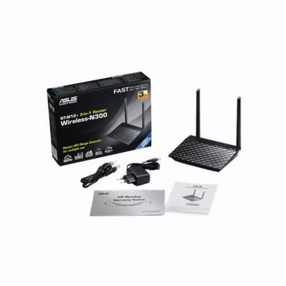 Безжичен рутер Asus RT-N12+, 300Mbps
