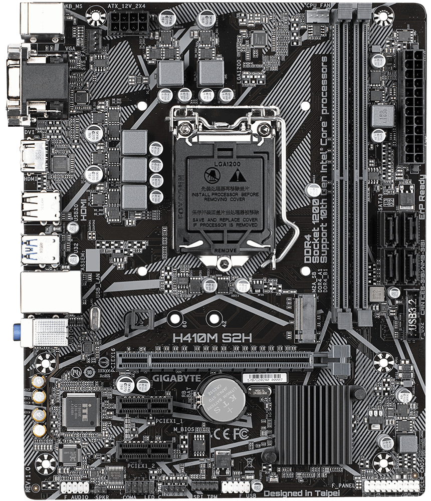 Дънна платка GIGABYTE H410M-S2H (rev. 1.0)