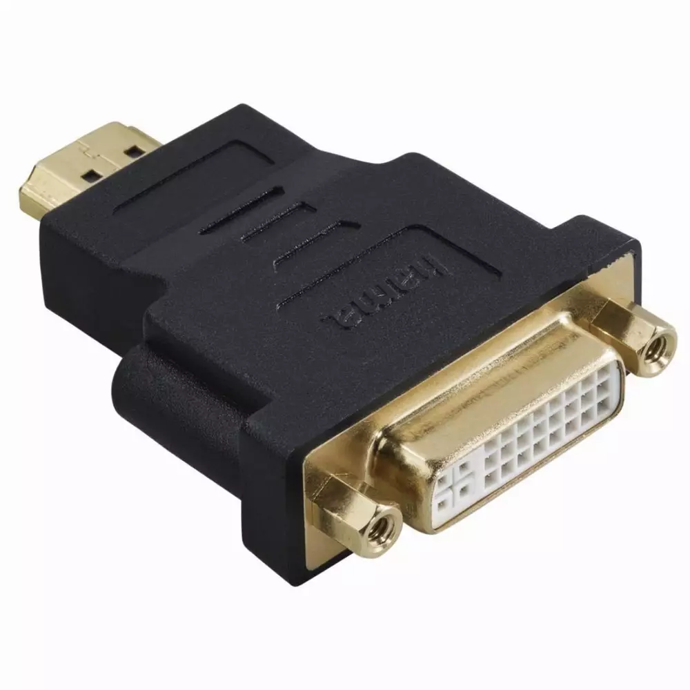 Адаптер HAMA 34036 DVI-D Dual Link женско - HDMI мъжко, Позлатени конектори, Екраниран, 3 Stars