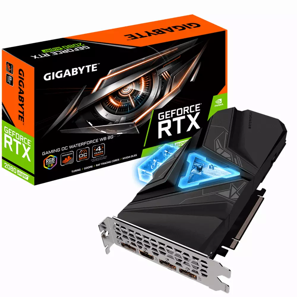 Видео карта GIGABYTE GeForce RTX 2080 SUPER GAMING OC WATERFORCE WB 8G