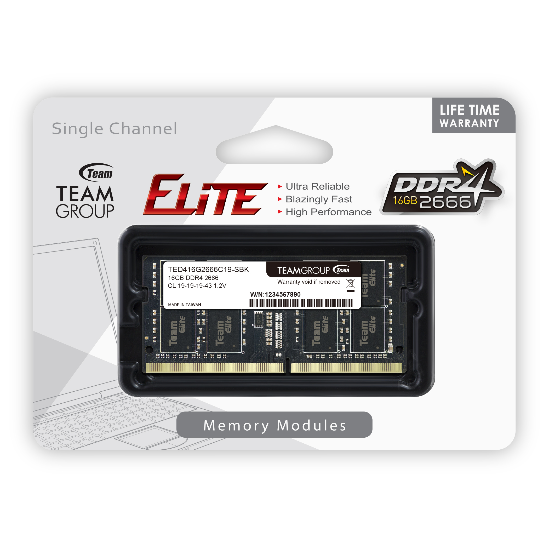 Памет TeamGroup 16GB DDR4 2666MHz SODIMM CL19