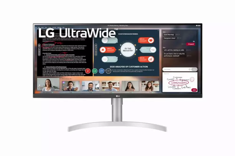 Монитор LG 34" 34WN650-W, 2560x1080, IPS, HDR10, 75Hz, 5ms