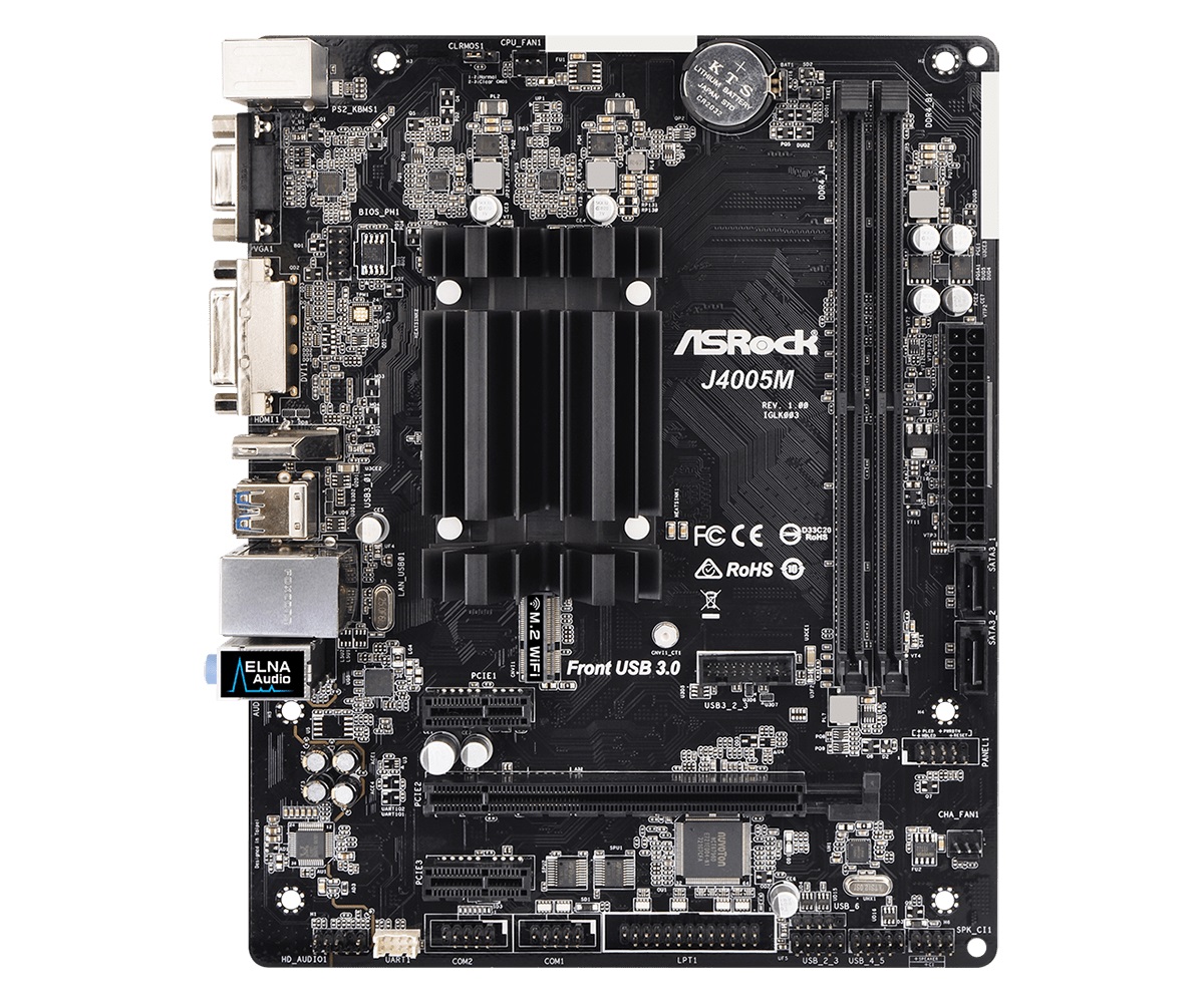 Дънна платка ASROCK J4005M, Intel Dual-Core Processor J4005 (up to 2.7 GHz)