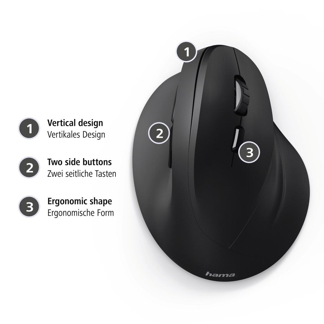 Мишка HAMA EMC-500 Optical Wired Mouse Ергономична Black