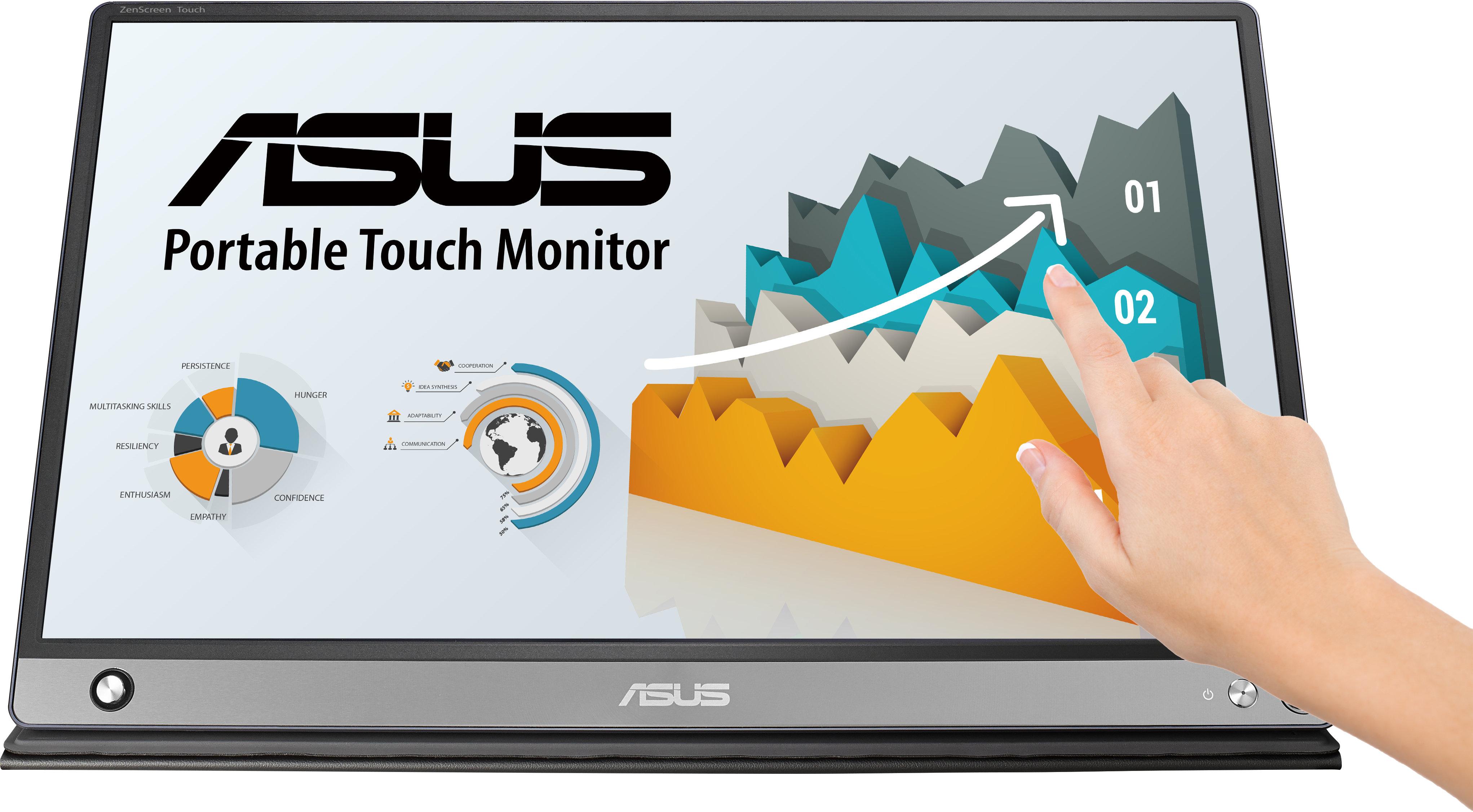ASUS ZenScreen Touch MB16AMT Monitor, 15.6" FHD (1920x1080) IPS, USB Type-C, Micro HDMI, Battery