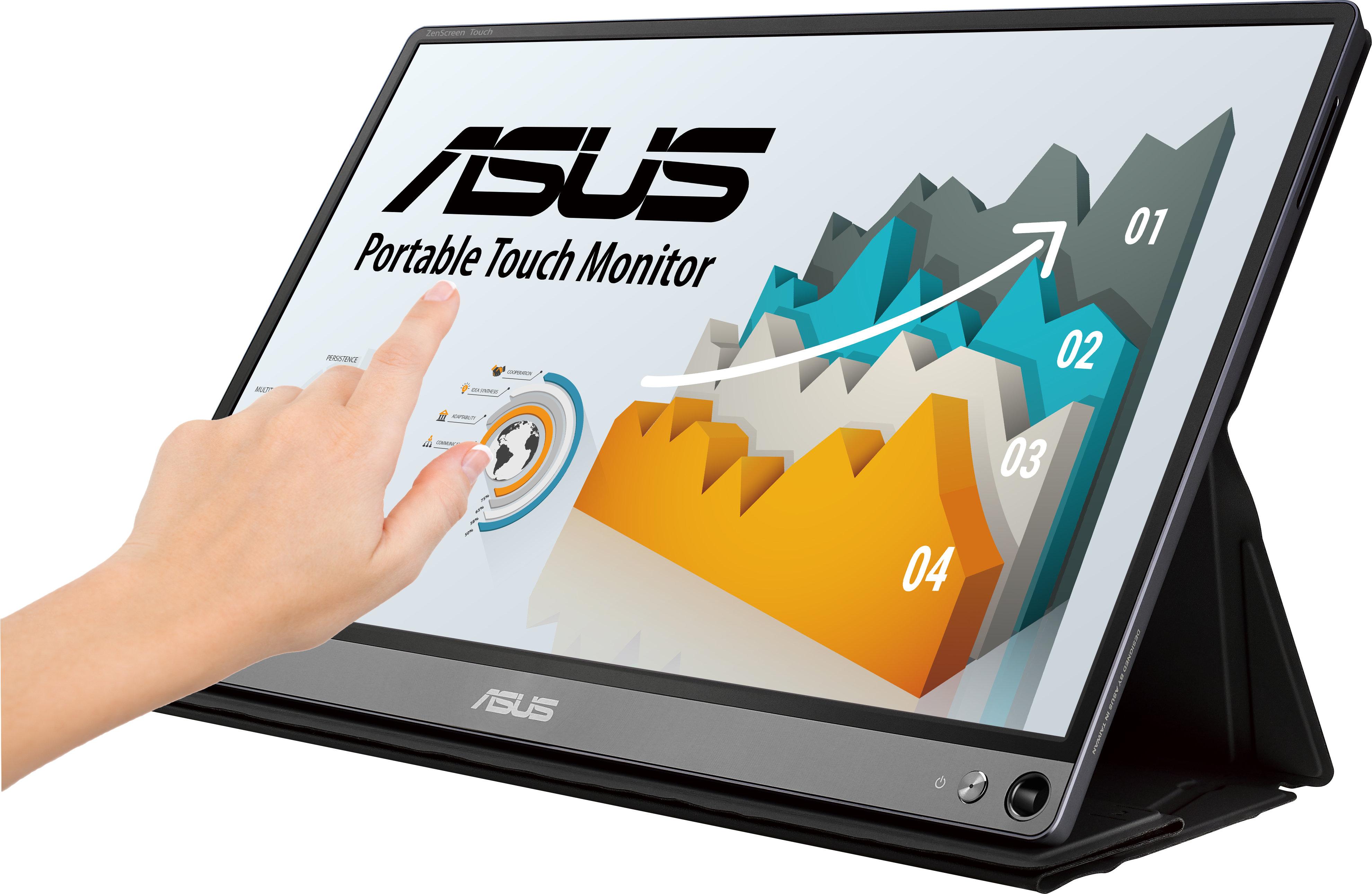 ASUS ZenScreen Touch MB16AMT Monitor, 15.6" FHD (1920x1080) IPS, USB Type-C, Micro HDMI, Battery