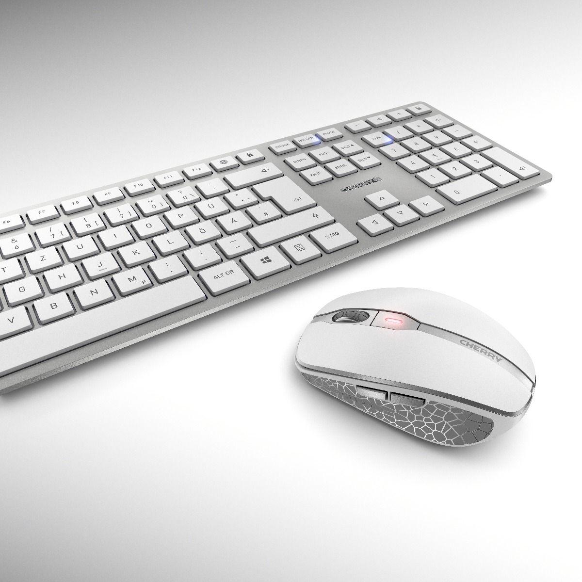 Σύνολο πληκτρολόγιο με ποντίκι CHERRY DW9000 SLIM Λευκό / Ασημί