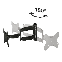 Стенна стойка за TV HAMA 118665, Регулируема, 19"-48", 35 кг, 3 звезди, Черна