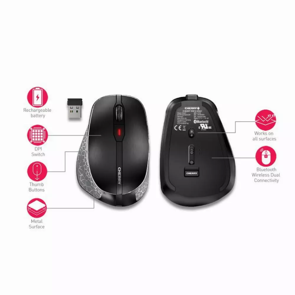 Безжична мишка CHERRY MW 8 ERGO Black