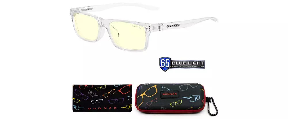 Детски компютърни очила GUNNAR Cruz Kids Large, Amber Natural, Кристал