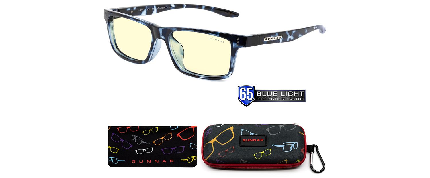 Детски компютърни очила GUNNAR Cruz Kids Large, Amber Natural, Син