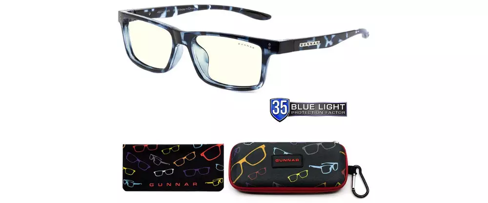 Детски компютърни очила GUNNAR Cruz Kids Large, Clear Natural, Син