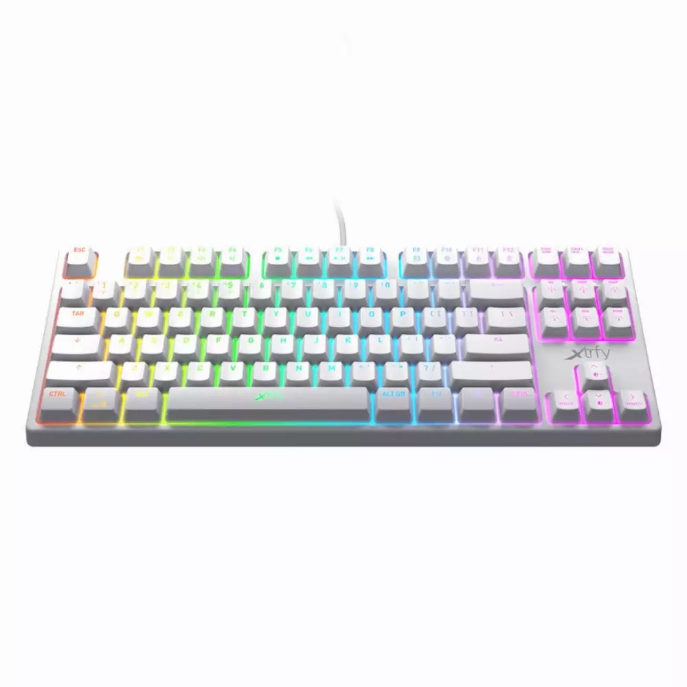 Gaming μηχανικό πληκτρολόγιο Xtrfy K4 TKL White RGB Kailh Red Switch, UK Layout