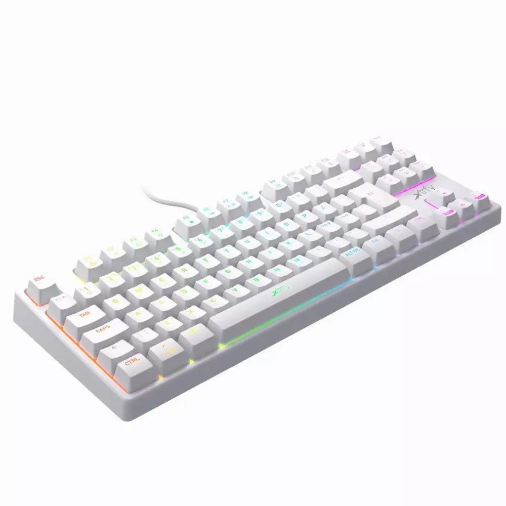 Геймърскa механична клавиатура Xtrfy K4 TKL White RGB Kailh Red Switch, UK Layout