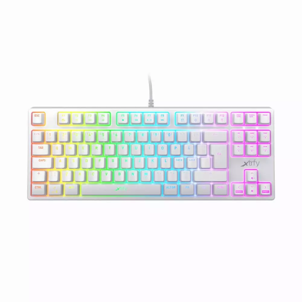 Gaming μηχανικό πληκτρολόγιο Xtrfy K4 TKL White RGB Kailh Red Switch, UK Layout