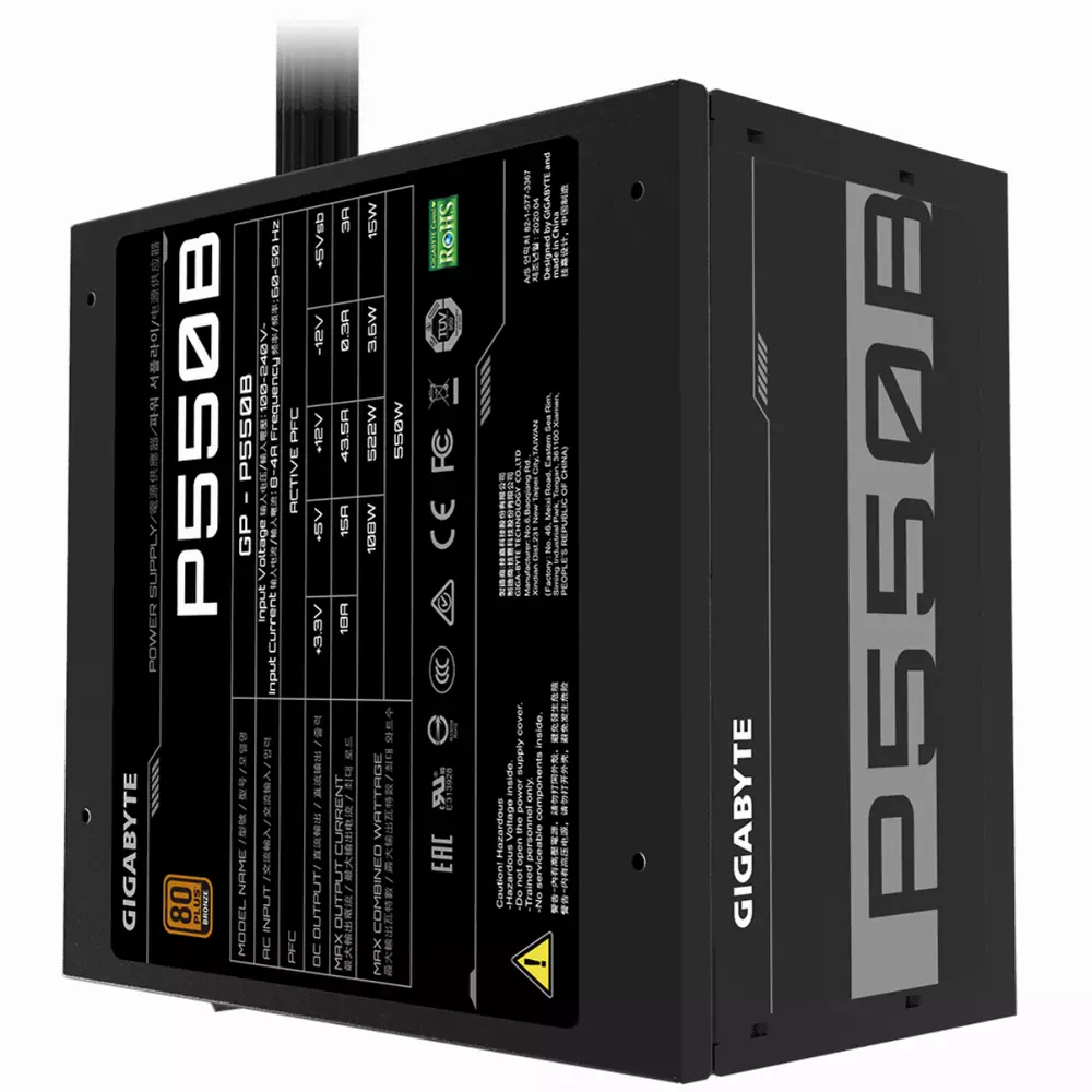 Захранване Gigabyte GP-P550B 550W 80+ Bronze PSU