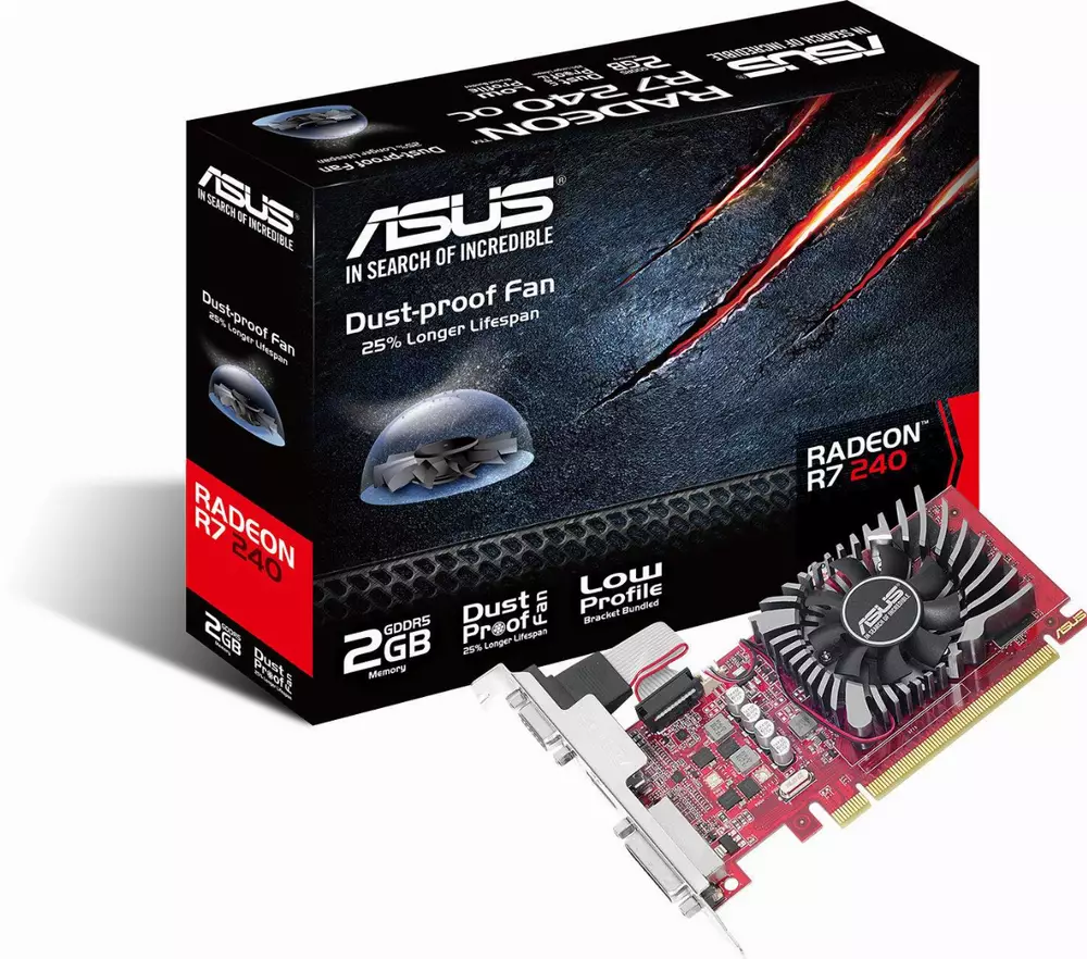 Видео карта ASUS Radeon R7 240 2GB GDDR5 Low profile