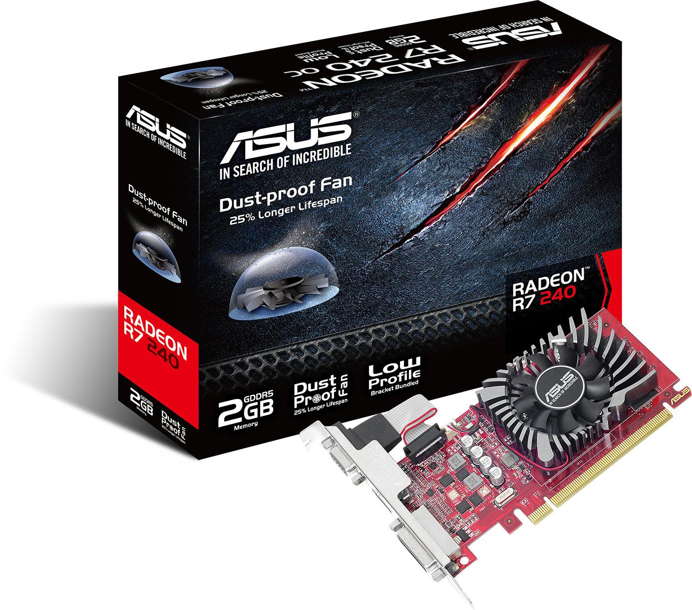 Видео карта  ASUS Radeon R7 240 2GB GDDR5 Low profile 