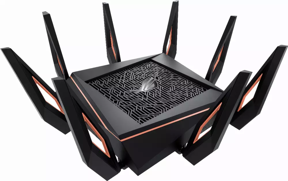 Безжичен рутер ASUS ROG Rapture GT-AX11000 Tri-band,10 Gigabit Wi-Fi, 2.5G Gaming port, DFS band, WTFast, Adaptive QoS, AiMesh and AiProtection