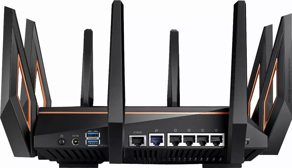 Безжичен рутер ASUS ROG Rapture GT-AX11000 Tri-band,10 Gigabit Wi-Fi, 2.5G Gaming port, DFS band, WTFast, Adaptive QoS, AiMesh and AiProtection