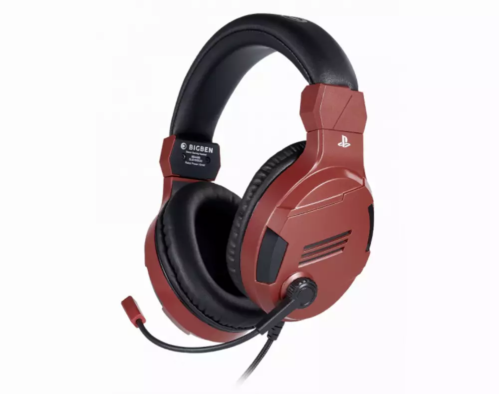 Геймърски слушалки Nacon Bigben PS4 Official Headset V3 Red, Микрофон, Червен