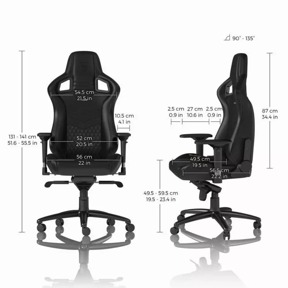Геймърски стол noblechairs EPIC Real Leather, Black