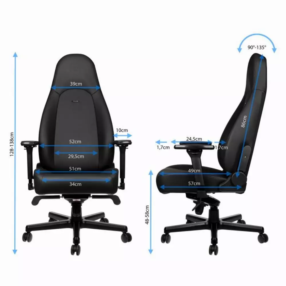 Геймерський стілець noblechairs ICON, Black Edition