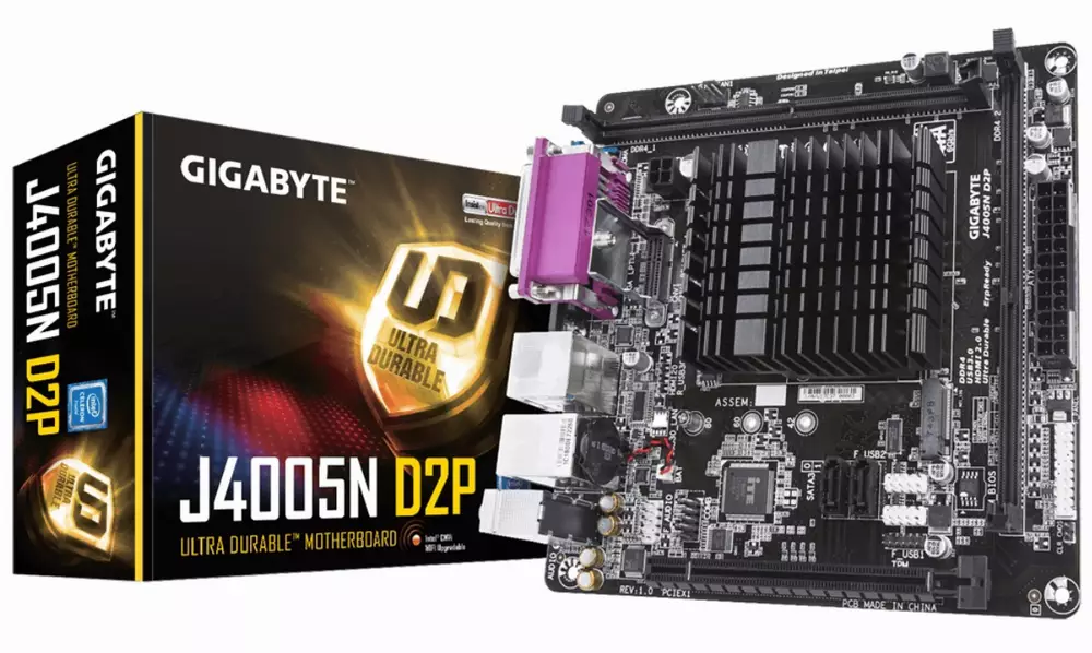 Дънна платка GIGABYTE J4005N D2P, Intel Dual-Core Celeron J4005 SoC