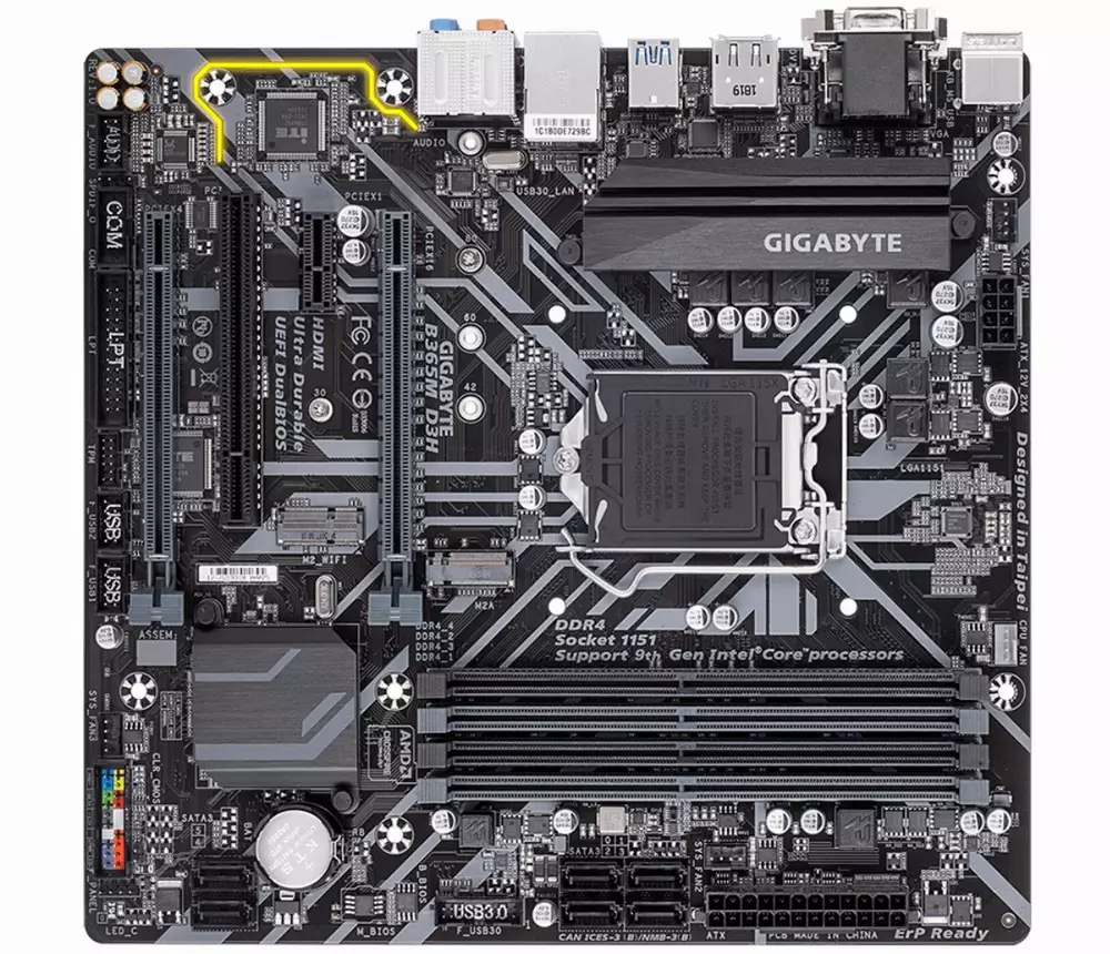 Дънна платка GIGABYTE B365M D3H