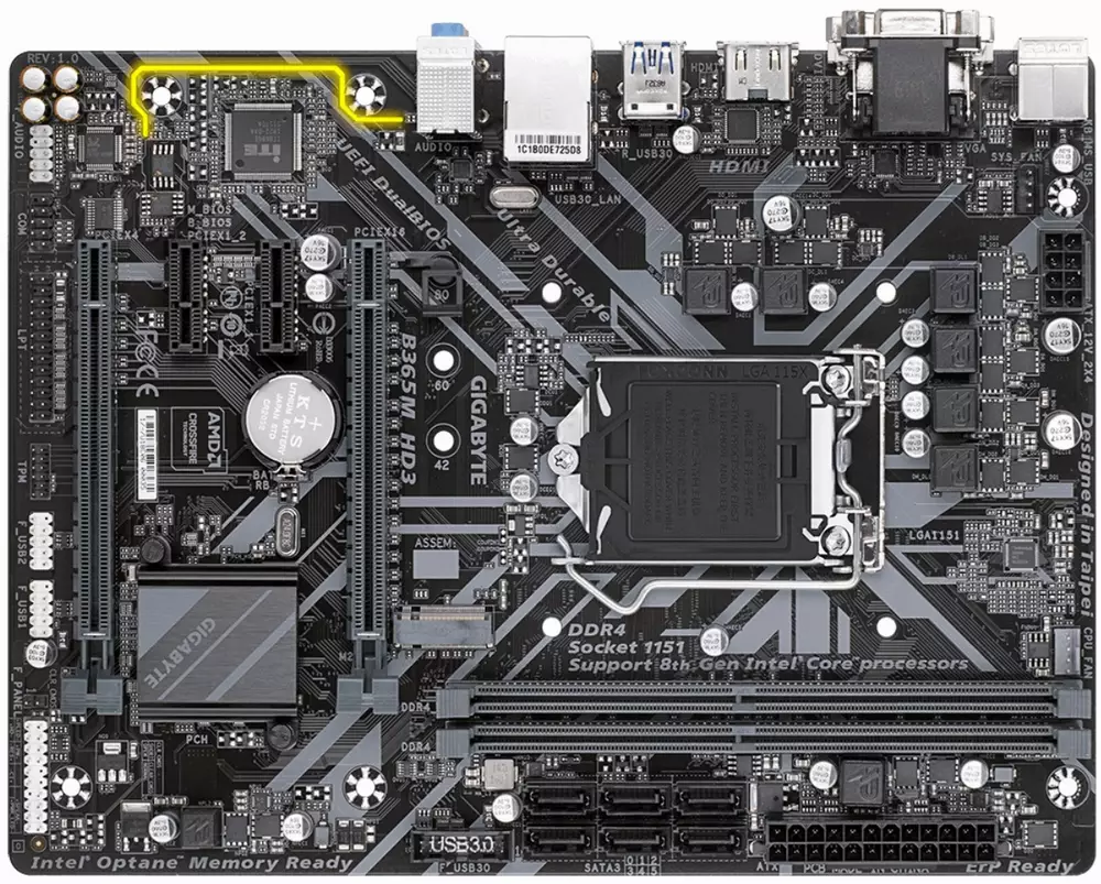 Дънна платка Gigabyte B365M HD3