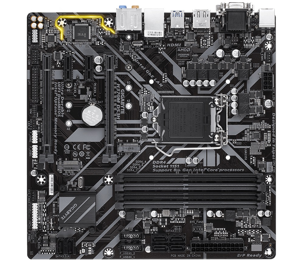 Дънна платка Gigabyte H370M DS3H