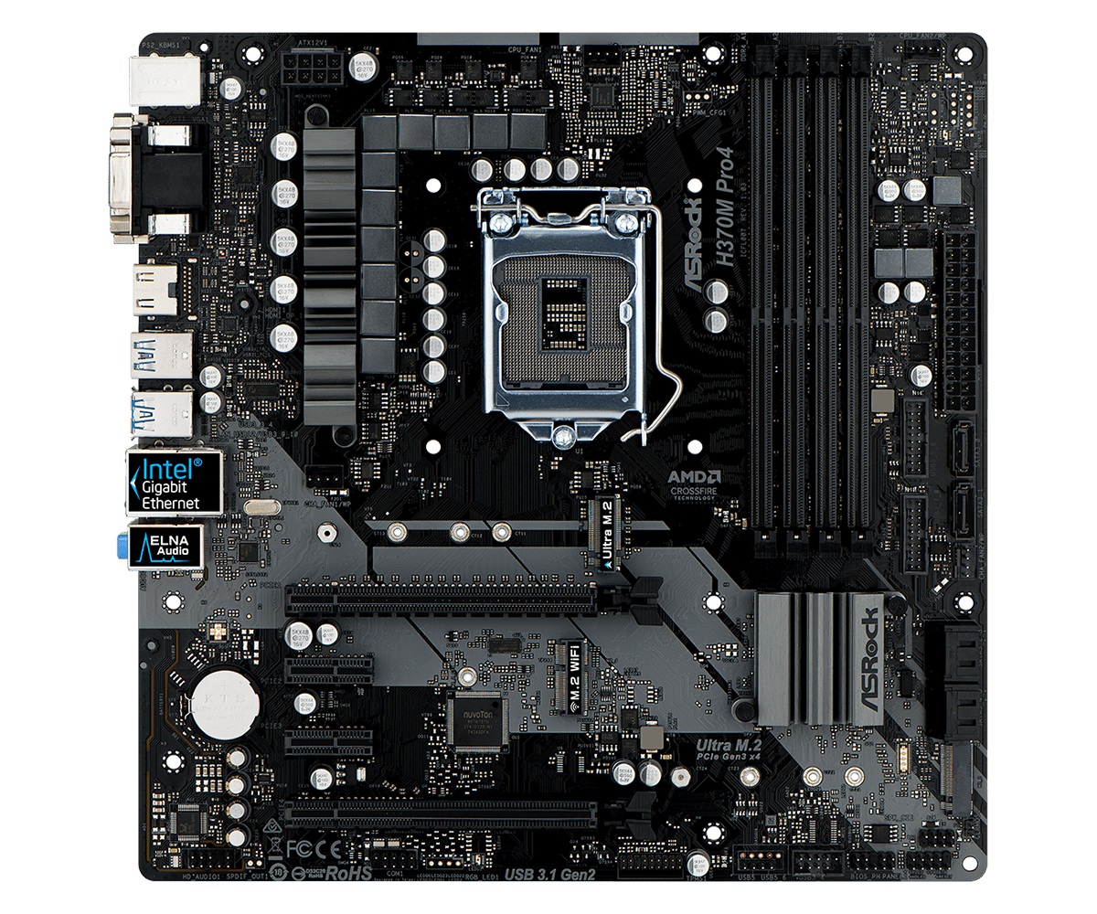 Дънна платка ASROCK H370M PRO 4