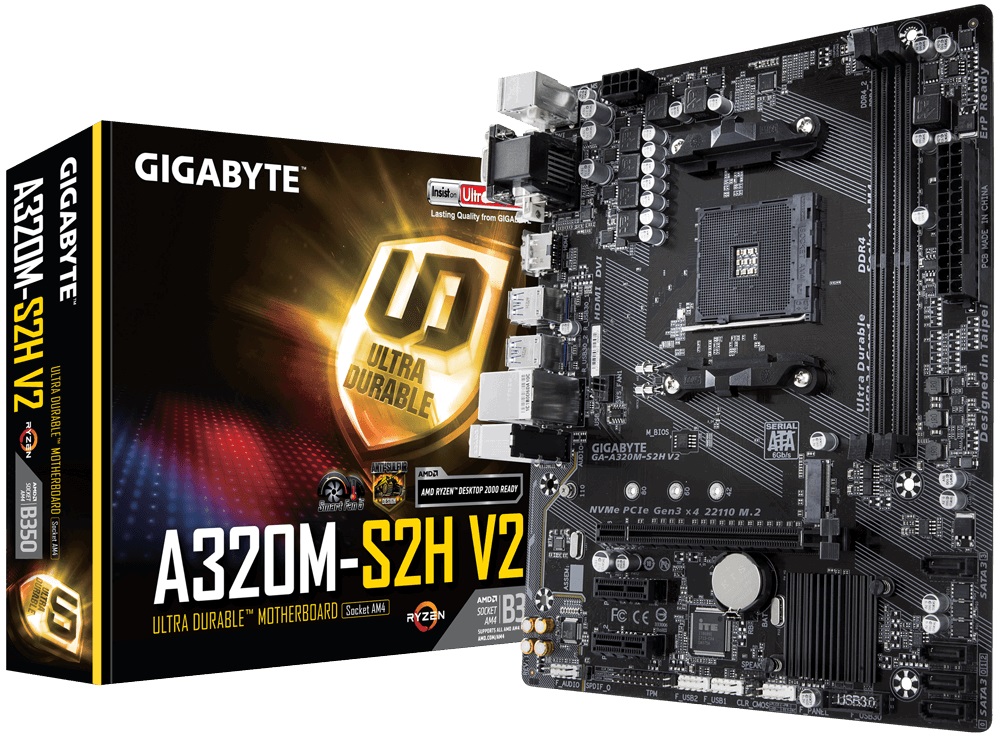 Дънна платка GIGABYTE A320M-S2H V2 