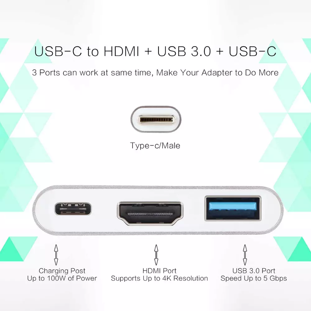 VCom докинг станция Docking USB Type-C to HDMI/USB 3.0/Type-C Power Distribution - CU427M