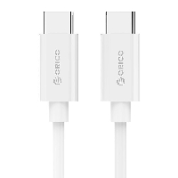 Orico Кабел Cable - Type-C to Type-C - 3A, white, 1m - BCU-10