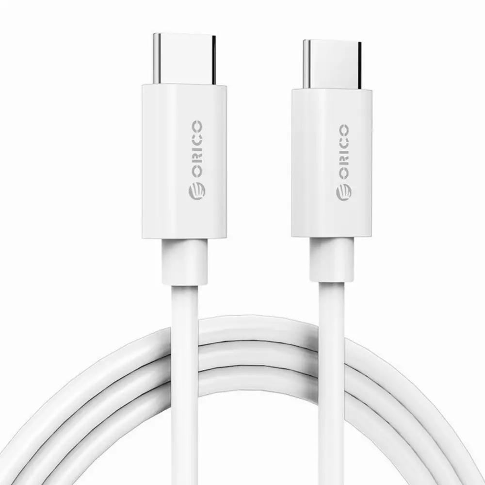 Orico Кабел Cable - Type-C to Type-C - 3A, white, 1m - BCU-10